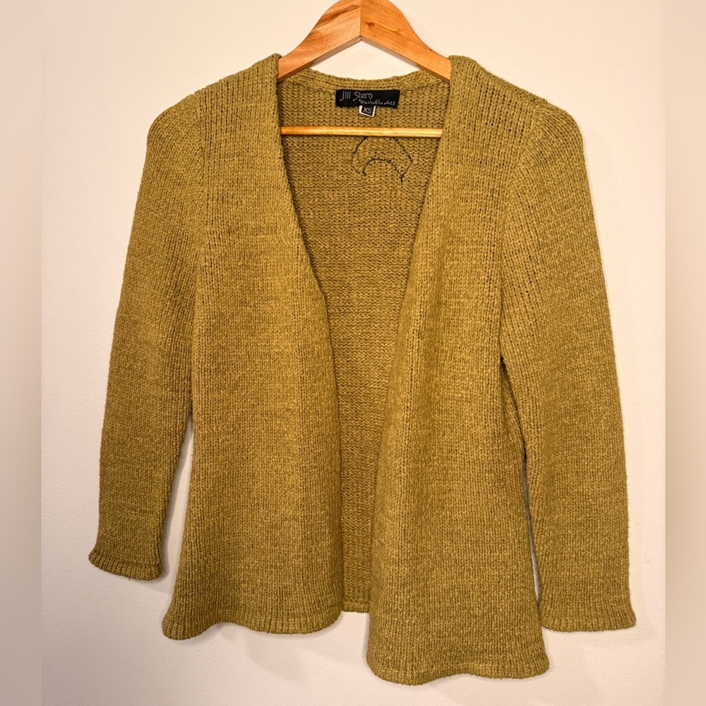 Jill Stern Wearable Art XS Knit Cardigan Boho